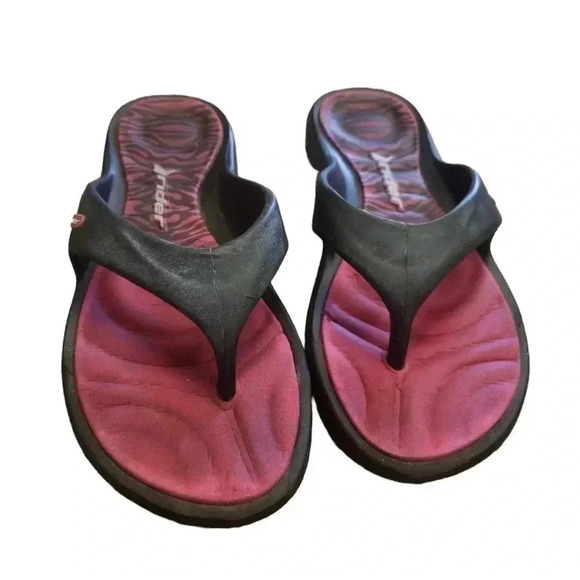 Rider Pink & Black Thong Sandal Size 36/6 - Picture 4 of 10